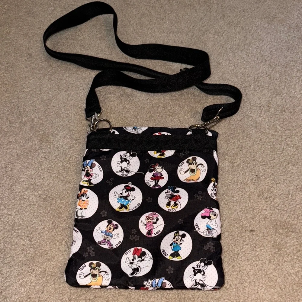 Lesportsac Black and White Crossbody Bag with Snowman Design